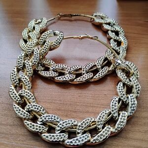 D-Link Gold and Silver Chain-Link Earrings